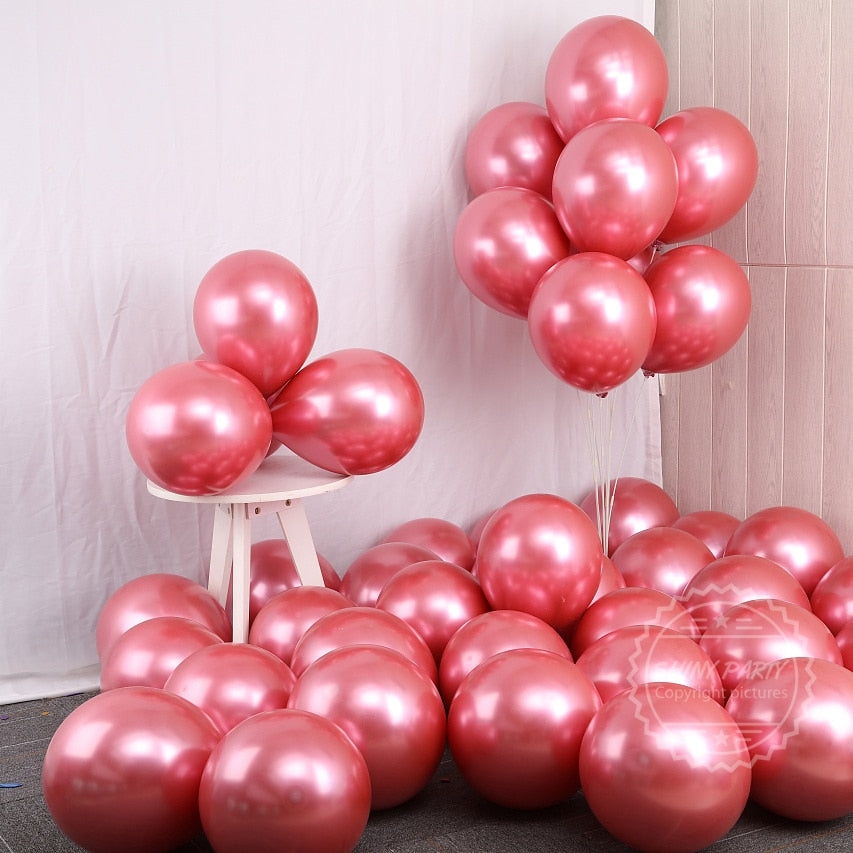 Chrome Metal Balloon inch Helium Latex Balloons Birthday Party Decoration Wedding Room Decor Baby Shower Globos Supplies 