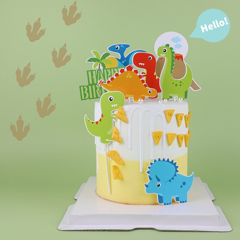 Dinosaur Sea Theme Party Cake Topper Jungle Safari Animals Birthday Decor Boy 