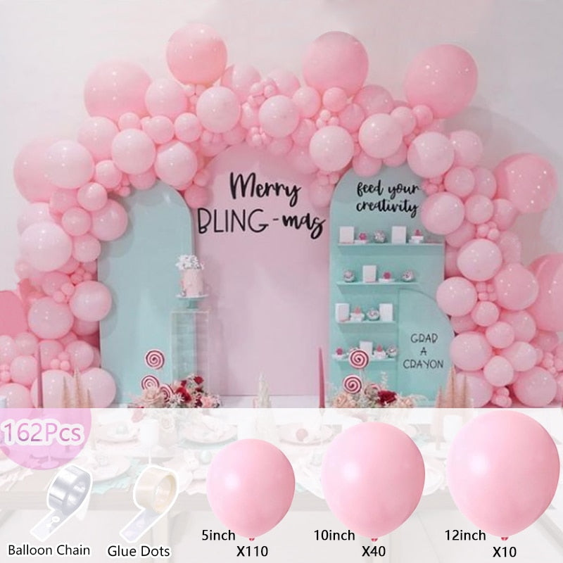 Balloons Arch Set Pink White Green Baloon Garland Baby Baptism Shower Balloon Kit Birthday Party Wedding Decoration 