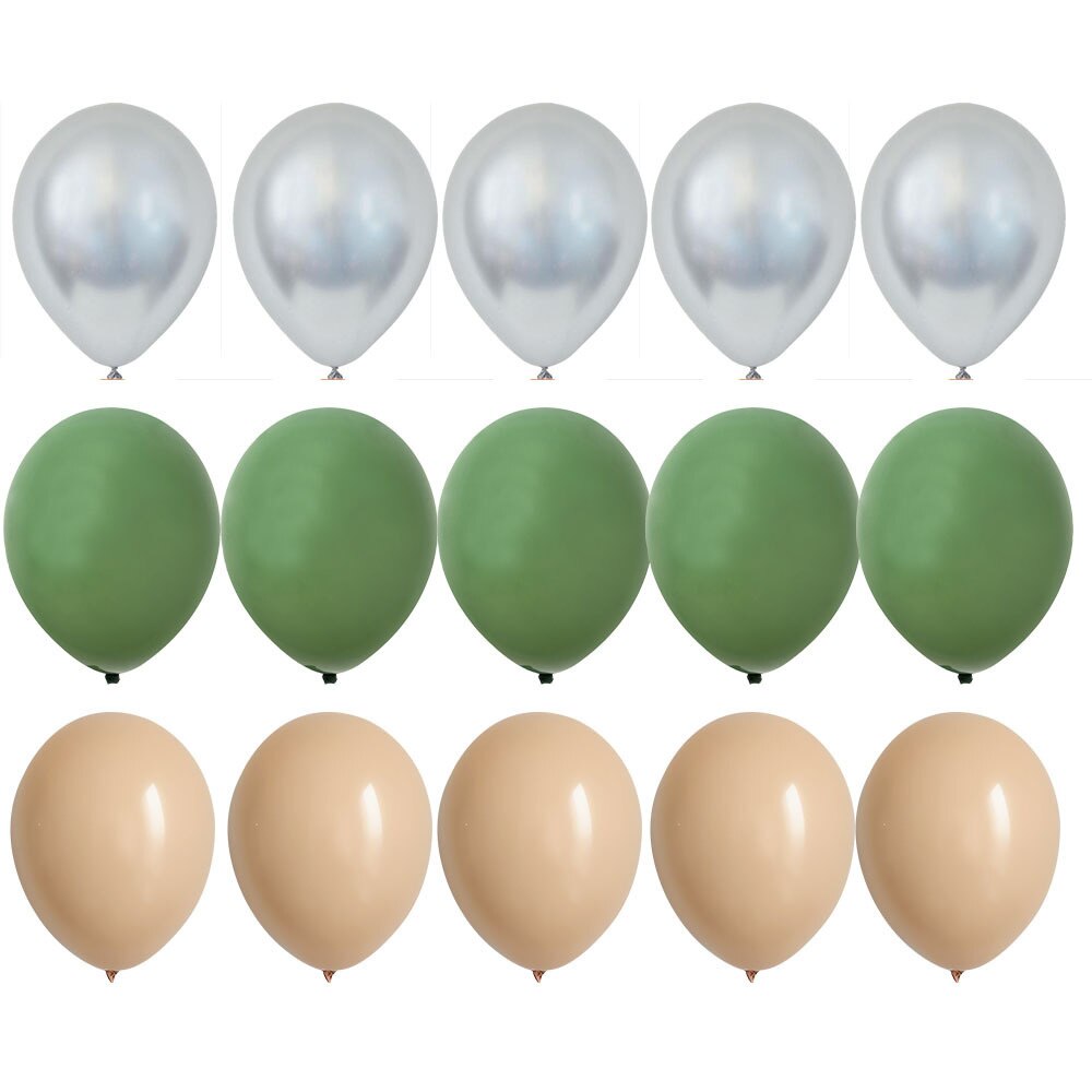 PCS inch Balloon Kit Retro Green White Gold Balls Birthday Wedding Anniversary Jungle Summer Party Decor Home Supplies 