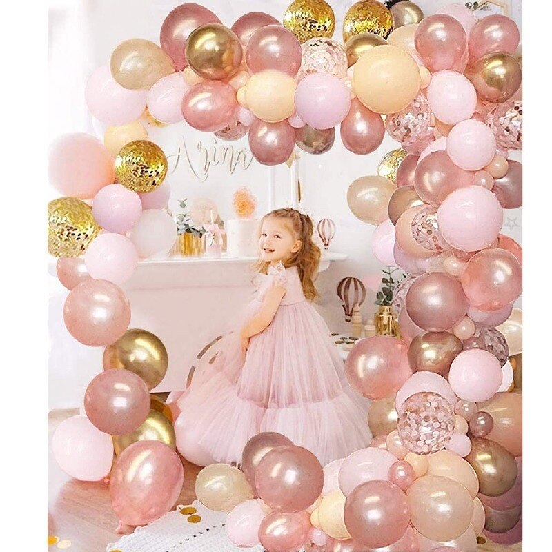 pcs Rose Gold Baby Shower Party Decoration Balloon Garland Arch Kit Girl Women Wedding Birthday Supplies Inflatable Decorations