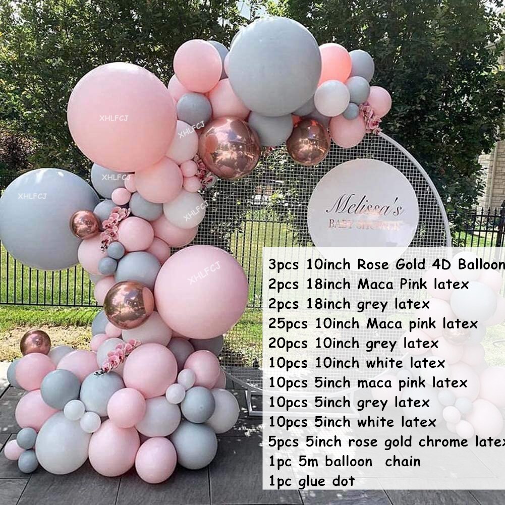 pcs Rose Gold Balloons Pink Gray Latex Balloon Garand Arch Wedding Birthday Party Decorations Baby Shower Balons 