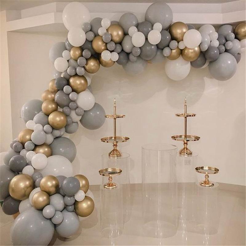 Macaron Balloons Arch Kit Pastel Gray Pink Garland Rose Gold Confetti Globos Wedding Party Decor Baby Shower Supplies Inflatable Decorations