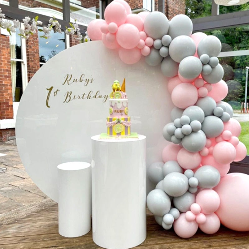 Balloons Arch Set Pink Grey Balloon Garland Baby Baptism Shower Wedding Kit Birthday Party Decoration Inflatable Decorations