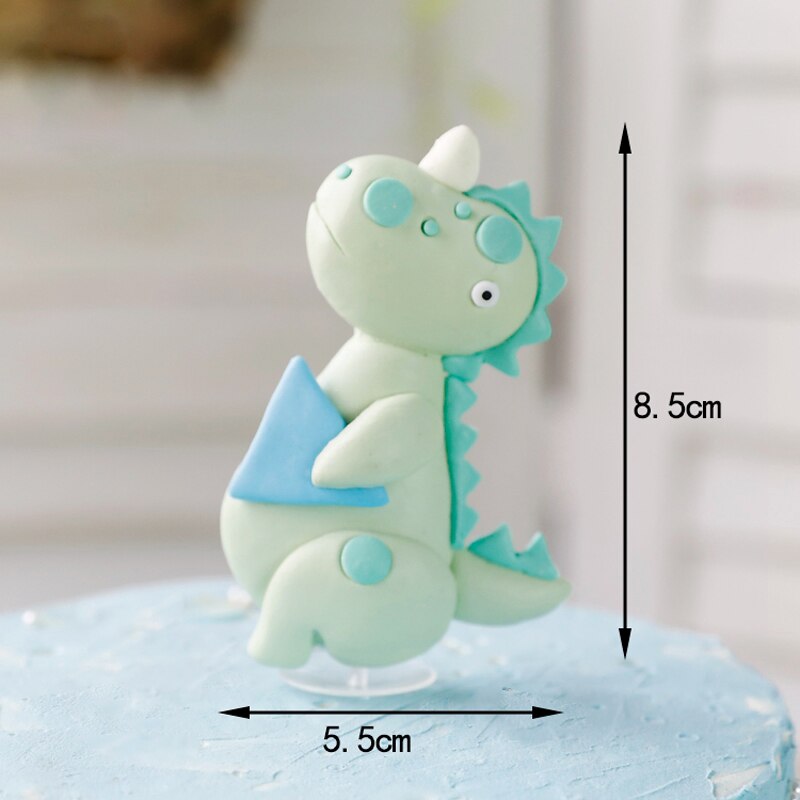 Lovely Cartoon Animal Dinosaur Cake Topper Dessert Decoration Boy Baby Like Happy Birthday Party Cupcake Supplies Flags Gift 