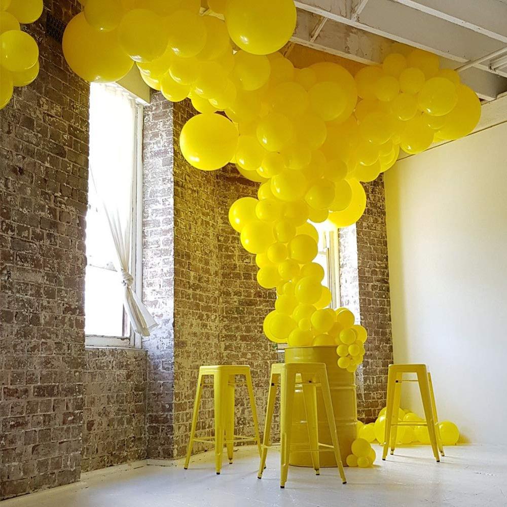 '' Matte Pure Yellow Balloons Wedding Birthday Party Latex Decoration Kid Adult Ballon Baby Shower Globos 