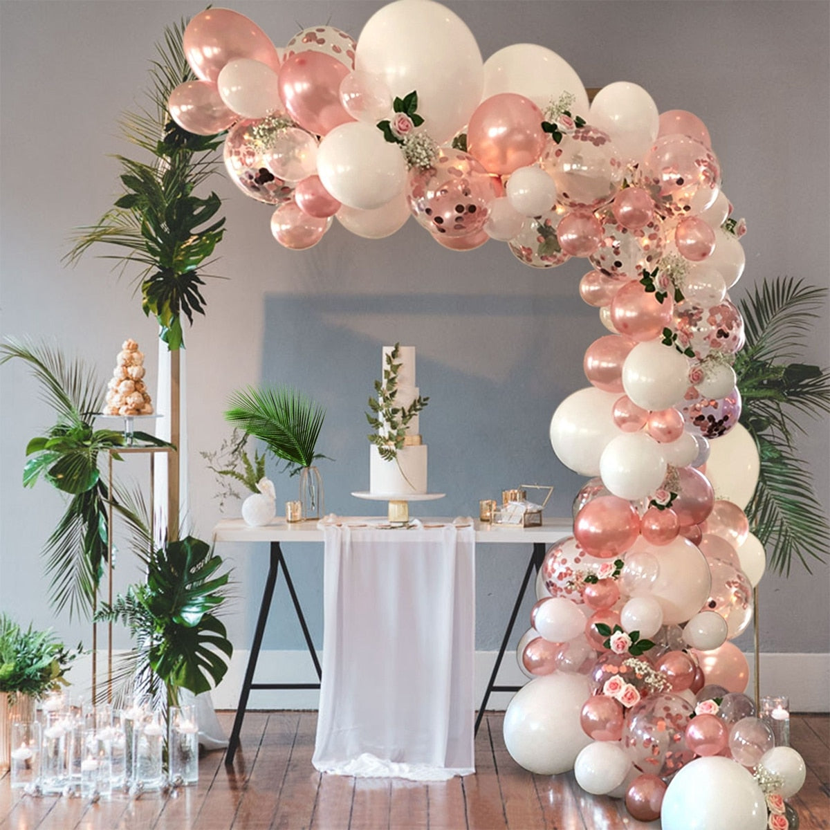 Macaron Pink Balloon Garland Arch Kit Wedding Birthday Party Decoration Kids Globos Rose Gold Confetti Latex Ballon Baby Shower Inflatable Decorations