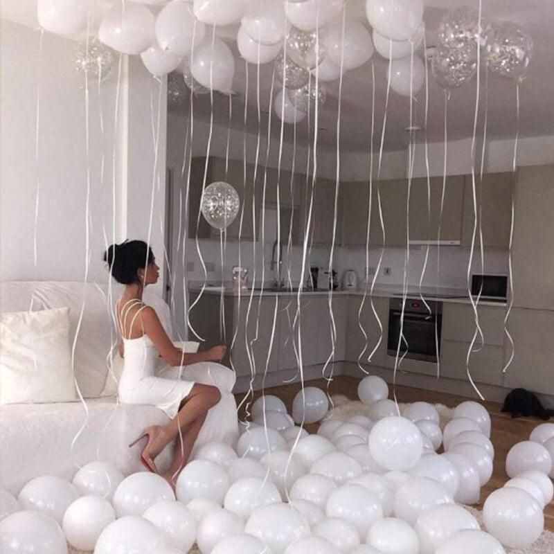 100/50pcs Matte White Latex Balloons Birthday Wedding Party Decorations Air Helium Ballons Kids Baby Shower Gifts Baloons PartyDecorHQ