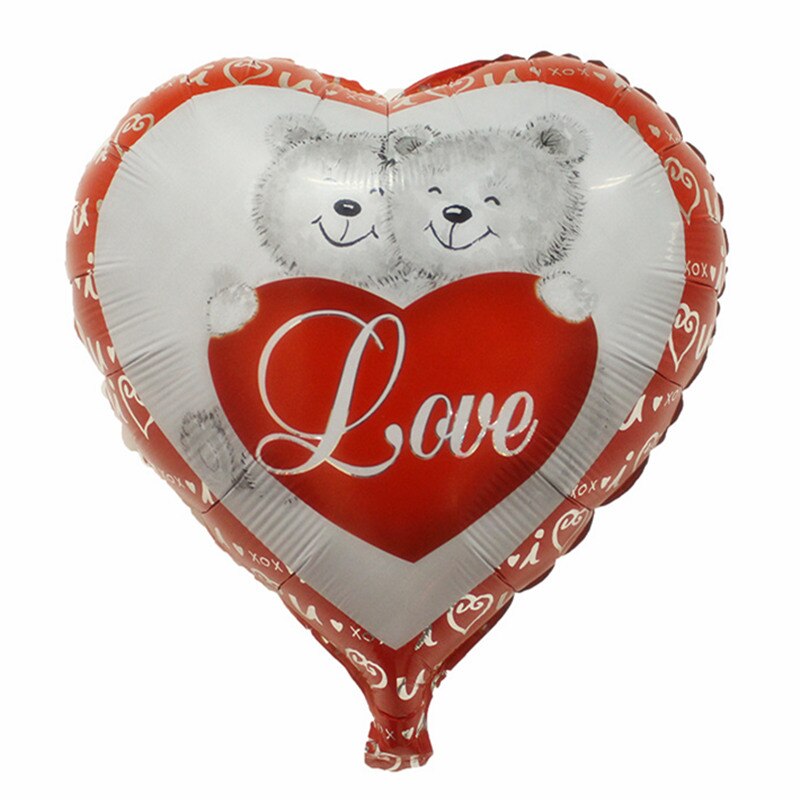 pcs/lot inch Heart Balloons Wedding Decor Valentine's Days Love Aluminium Foil Helium Ballon Decoration Globos 