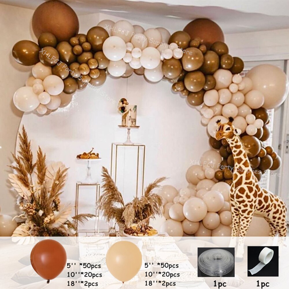 pcs Coffee Apricot Balloons Garland Birthday Wedding Decorations Arch Skin Gold Latex Balloon Baby Shower Party Decor Inflatable