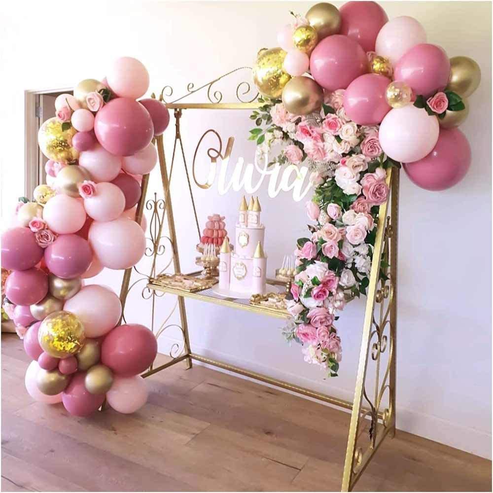 96Pcs Pink Gold Balloon Garland Arch Kit for Wedding Birthday Party Decoration Anniversary Bridal Baby Shower Hen Party Supplies PartyDecorHQ