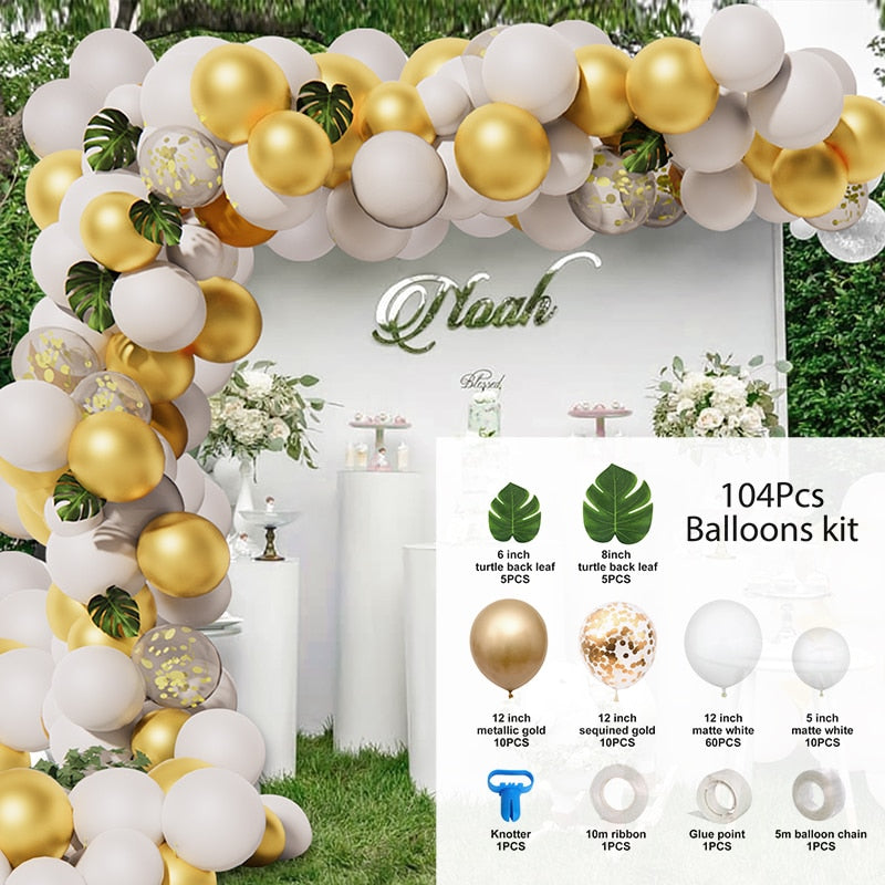 Macaron Balloons Green Gold Metal Balloon Garland Arch Wedding Birthday Decoration Party Kids Baby Shower Inflatable Decorations