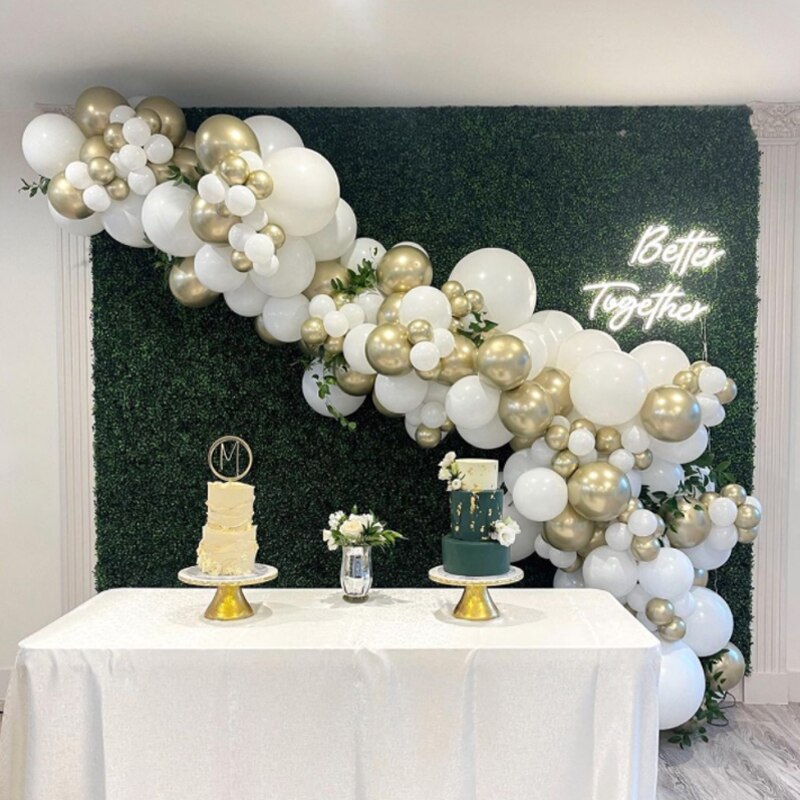 Balloons Arch Set White Gold Balloon Garland Birthday Party Kit Baby Baptism Shower Wedding Decoration Inflatable Decorations