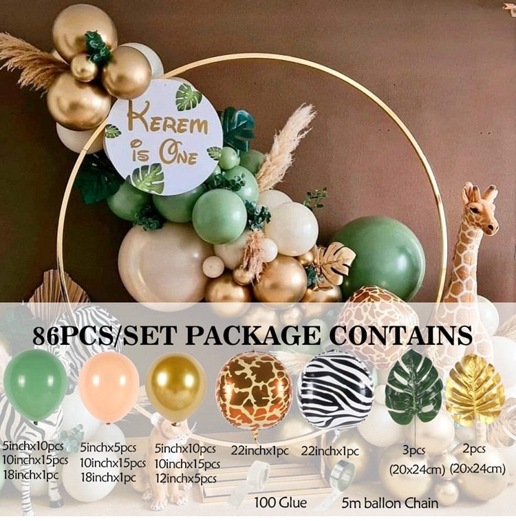 pcs Macaron Balloon Garland Birthday Party Decor Kids Baby Shower Ballon Arch Wedding Globos Oh Wood Wall Sticker Inflatable Decorations