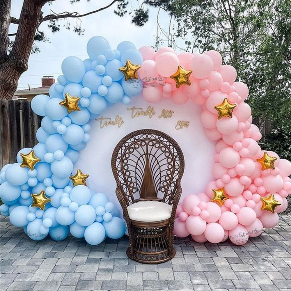 Pcs Baby Shower Party Balloon Garland Kit Set Pink Blue Globos Arch Gold Star Balloons Gender Reveal Decors Inflatable Decorations