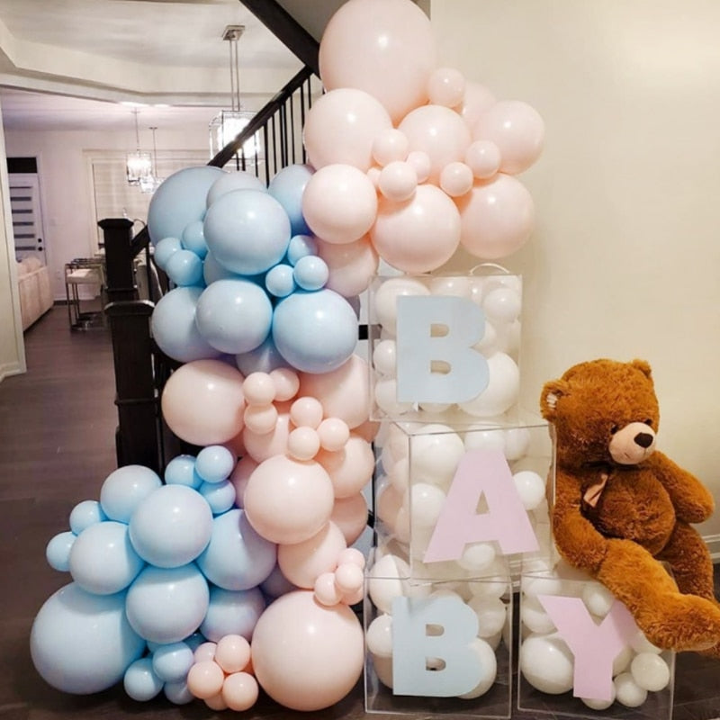 Balloons Arch Set Blue White Pink Balloon Garland Birthday Party Kit Baby Baptism Shower Wedding Decoration Inflatable Decorations