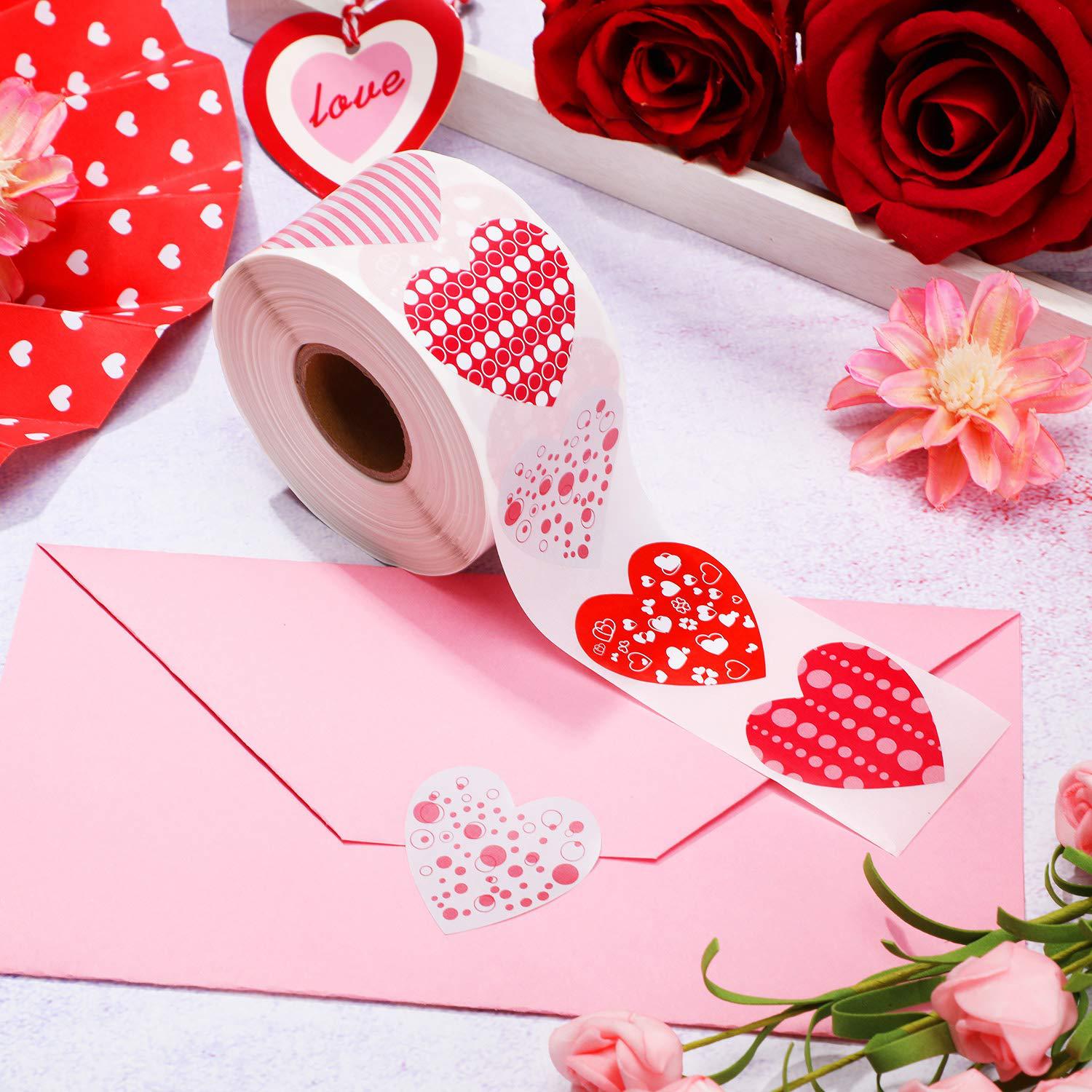 CM Pcs Heart Shaped Valentines Day Stickers Grid Pattern Packing Wedding Party Decorations Handmade Cookies Bags 