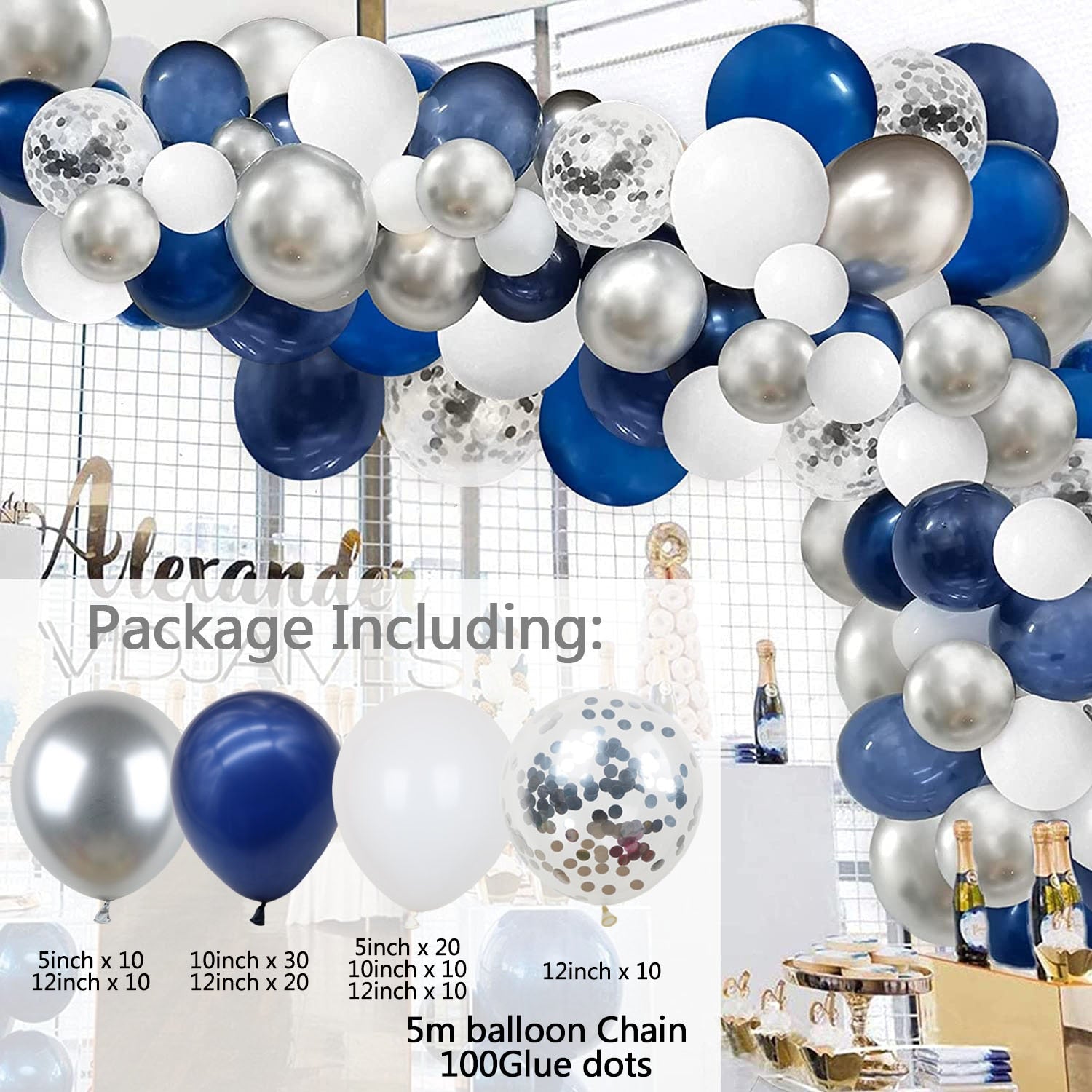 set White Gold Balloons Garland Arch Kit Dot Chrome Metallic Latex Ballon Wedding Birthday Party Decor Baby Shower Globos Inflatable Decorations