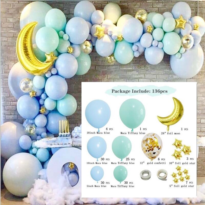 PCS Macaron Balloons Arch Kit Kids Birthday Party Decorations Baby Shower DIY Garland Moon Star Set Inflatable