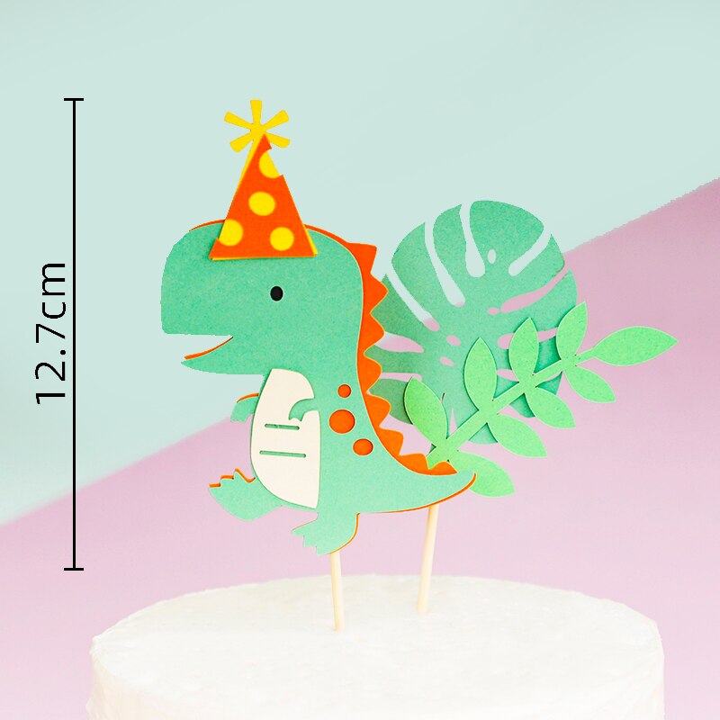 Dinosaur Party Decoration Cake Topper Birthday Happy Anniversary Jurassic Dino Animals Kids Favors Cakes Decorating Dessert Gift 