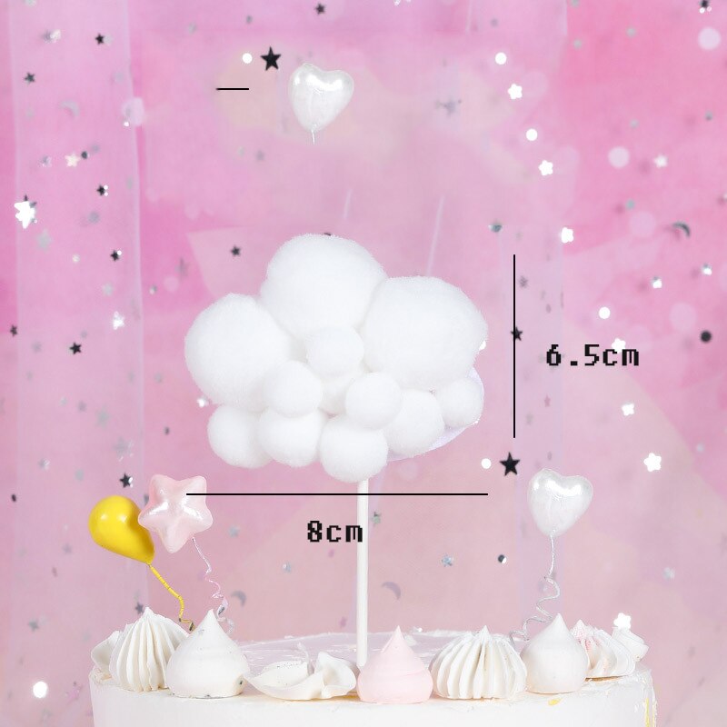 Cute Cloud Cake Topper Unicorn st Dec Arch Hot Balloons Cupcake Decor Happy Birthday Party Kid Boy Girl Baby Shower 