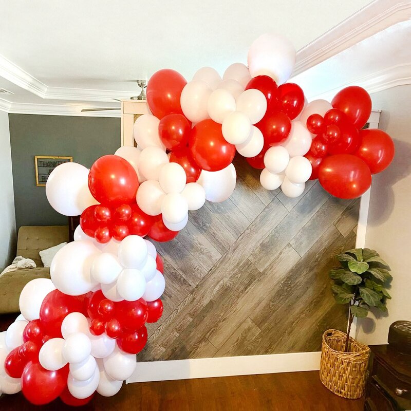 Macaron Balloons Arch Set Red White Black Gold Balloon Garland Baby Baptism Shower Adult Child Birthday Party Balloon Decoration PartyDecorHQ