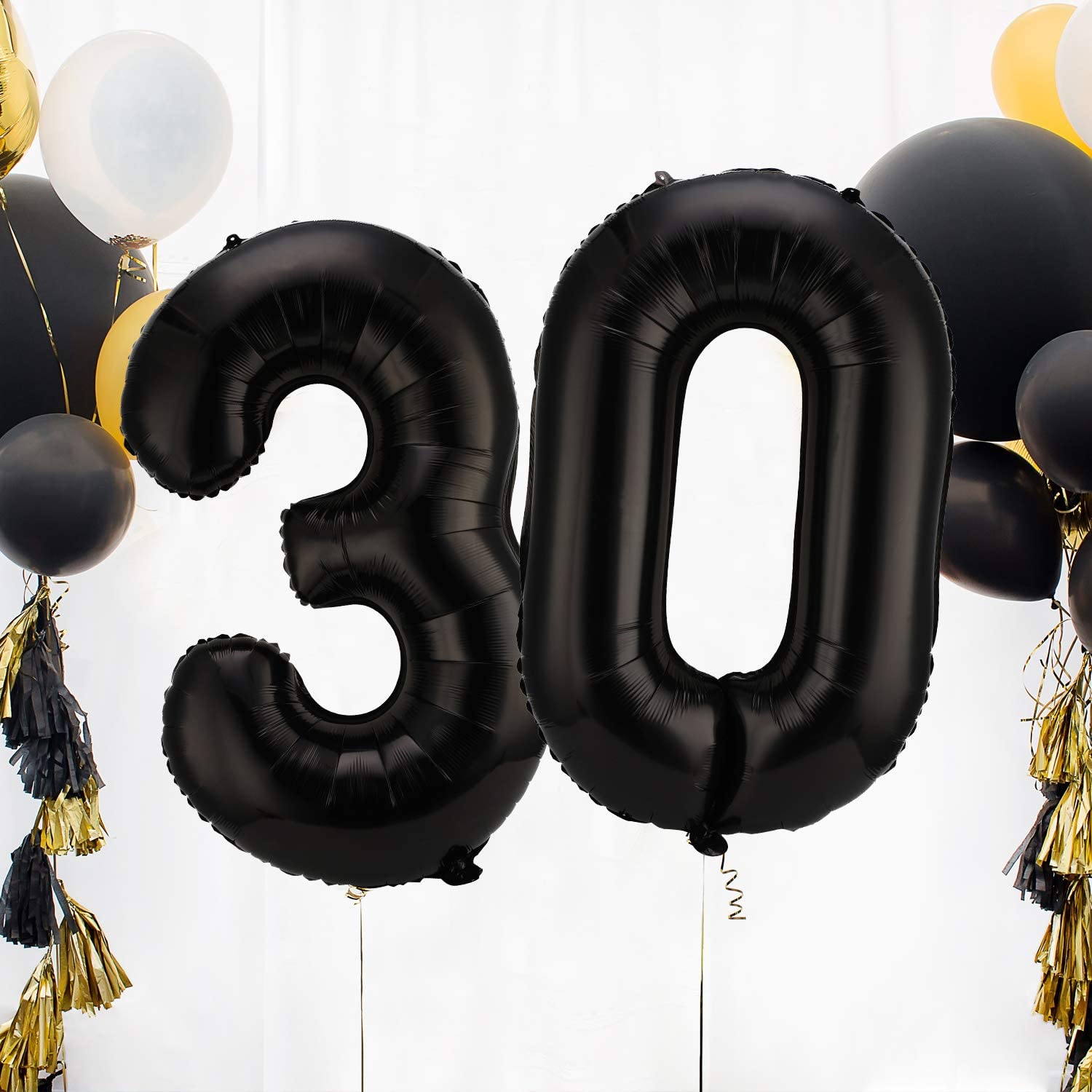 pcs inch Black Number Balloons Digit Foil Balloon Kids Adult Birthday Party Decorations Globos Anniversary Balaos 