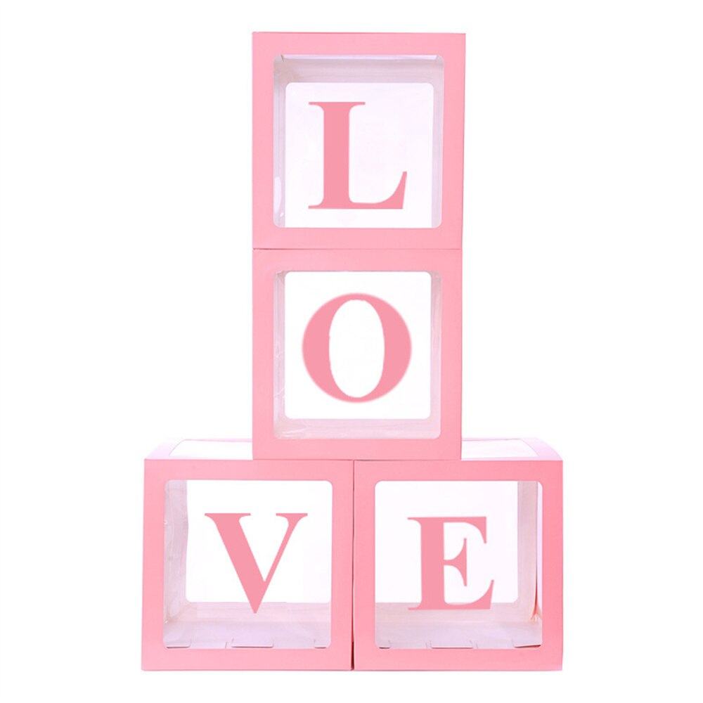 pcs/Set Alphabet Transparent packing Box Latex Balloon Baby Love Wedding Birthday Party Decor Shower 