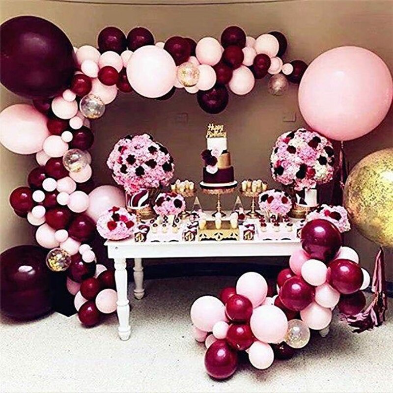 Pcs Balloon Garland Arch Kit Wedding Birthday Party Decorations Wine Red Gold Confetti Balloons Kids Girl Baby Shower 