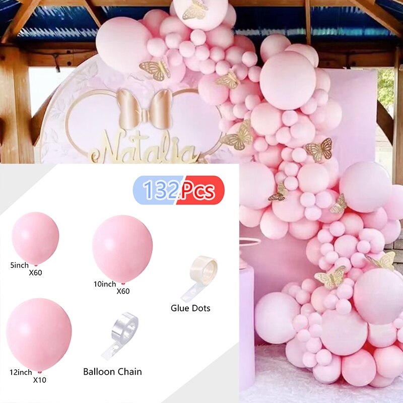 Pcs Balloons Arch Set Pink Balloon Garland Wedding Birthday Kit Baby Baptism Shower Party Decoration Inflatable Decorations