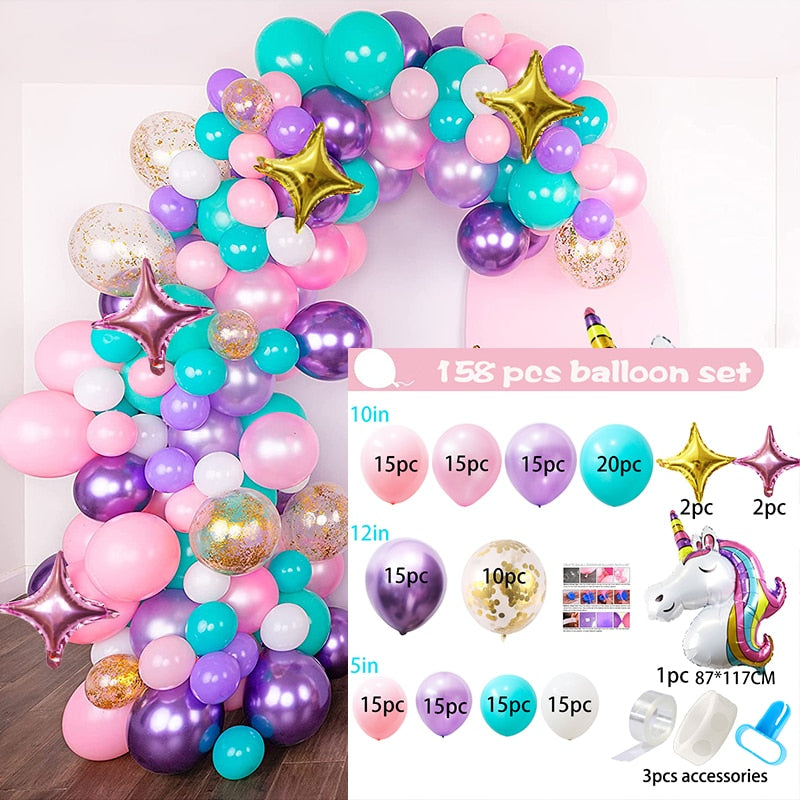 pcs Unicorn Balloon DIY Arch Garland Kit Wedding Baby Shower Girls Birthday Party Supplies Decorations Inflatable