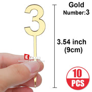 Gold-number 3-10pcs