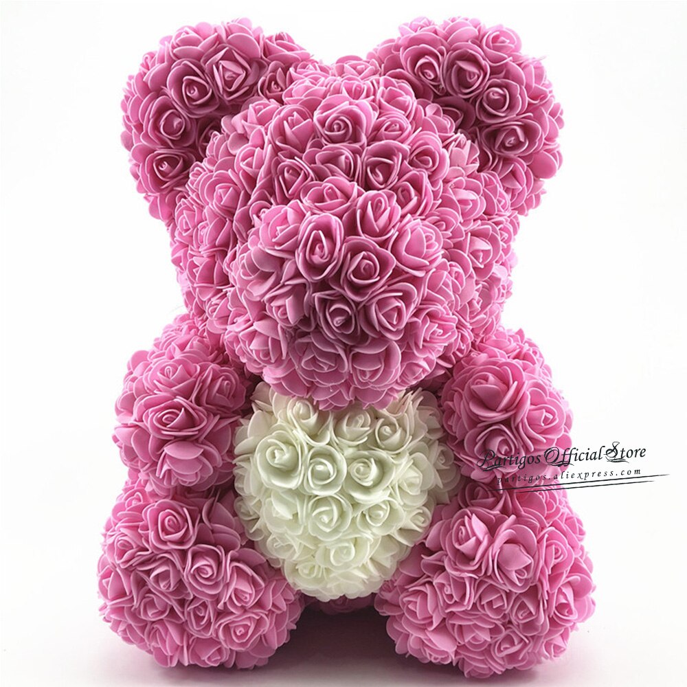 25/40Cm Rose Bear Birthday Valentine's Day Gift Decorations wedding Gifts girls Foam Eternal Flower Rose Teddy Bear Hug Heart PartyDecorHQ