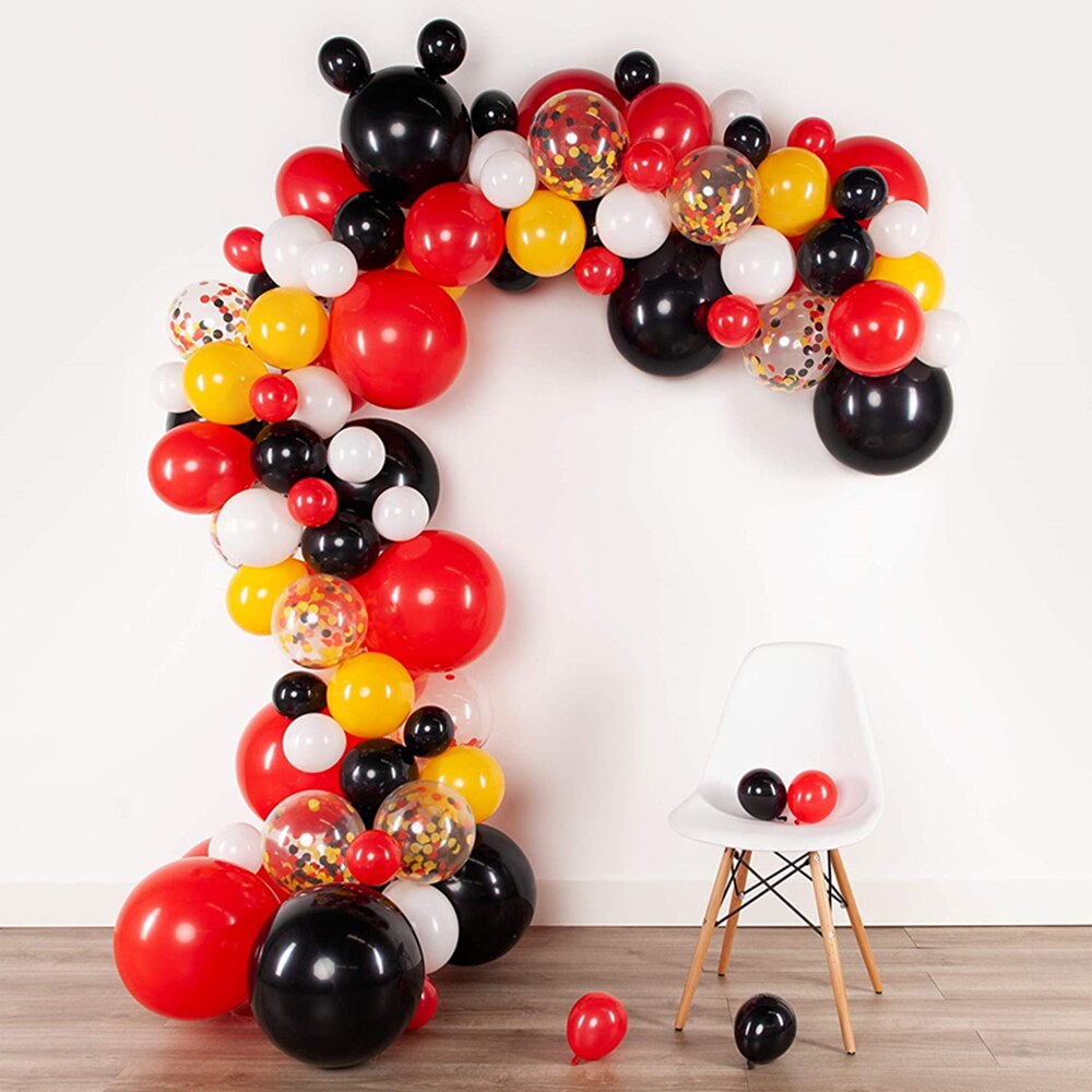 pcs Red Yellow Black Balloon Garland Arch Kit Polka Dot Latex Baby Shower Wedding Birthday Party Decorations Balls Inflatable