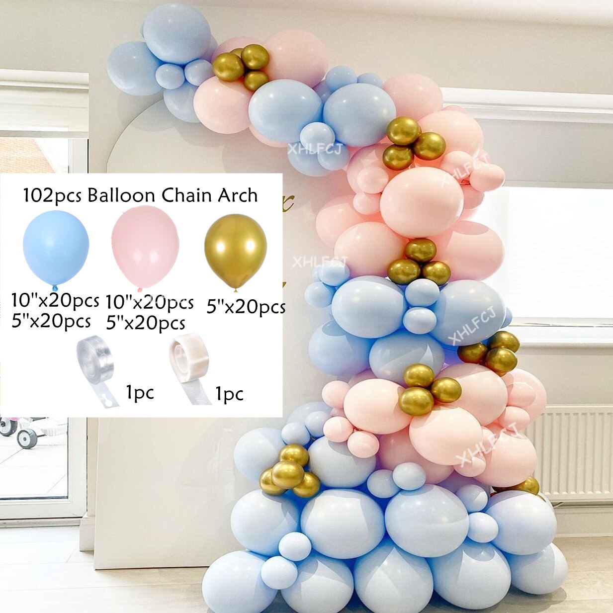 102pcs Macaron Blue Orange Balloon Garland Arch Gold Metallic Chrome Balloons Wedding Baby Shower Birthday Party Decor Globos PartyDecorHQ