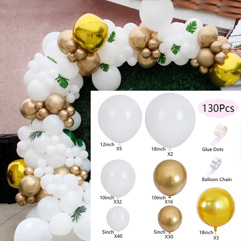 Pcs Balloons Arch Set White Gold Balloon Garland Baby Baptism Shower Wedding Boy Girl Birthday Party Decoration Inflatable Decorations