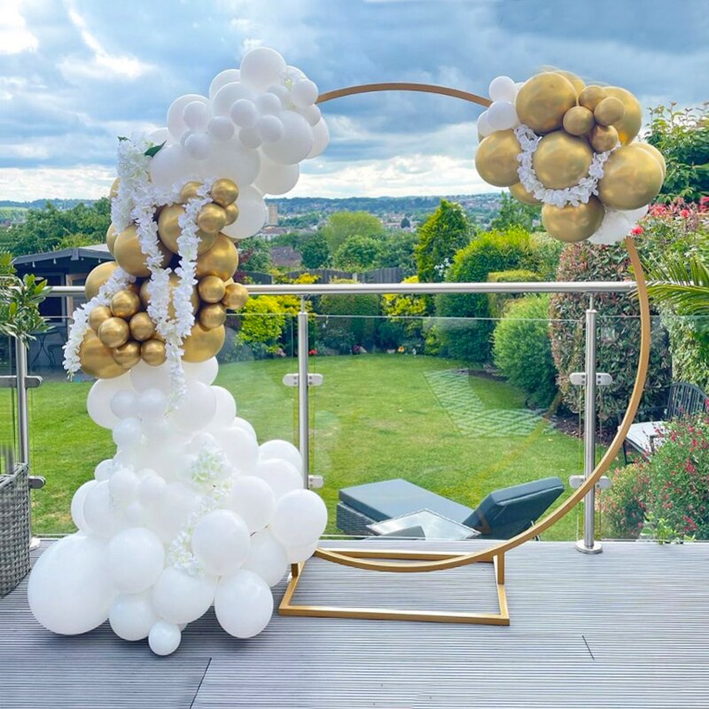 Balloons Arch Set White Gold Balloon Garland Baby Baptism Shower Wedding Arches Kit Birthday Party Decoration Inflatable Decorations