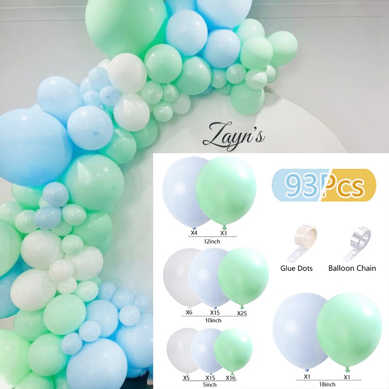 Balloons Arch Set White Blue Balloon Garland Birthday Party Decoration Kit Wedding Baby Baptism Shower Inflatable Decorations