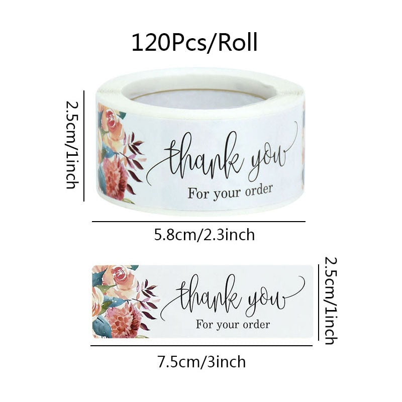 pcs/roll Thank Order Stickers Business Sticker Shipping Bags Gift Packaging Sealing Labels Supplie 