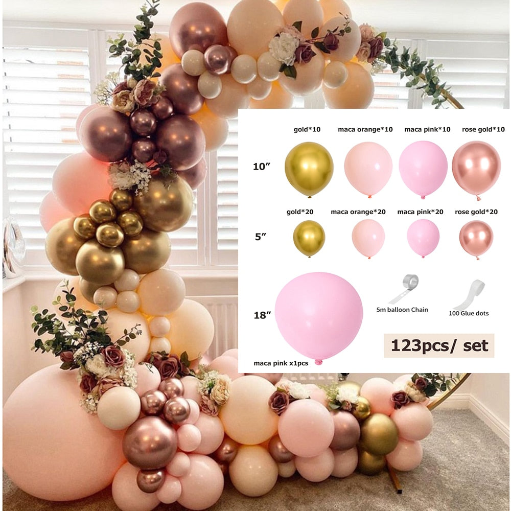 Macaron Latex Balloons set Garland Arch Kit Gold Ballon Wedding collection Birthday Party Decor decoration baloon Inflatable Decorations