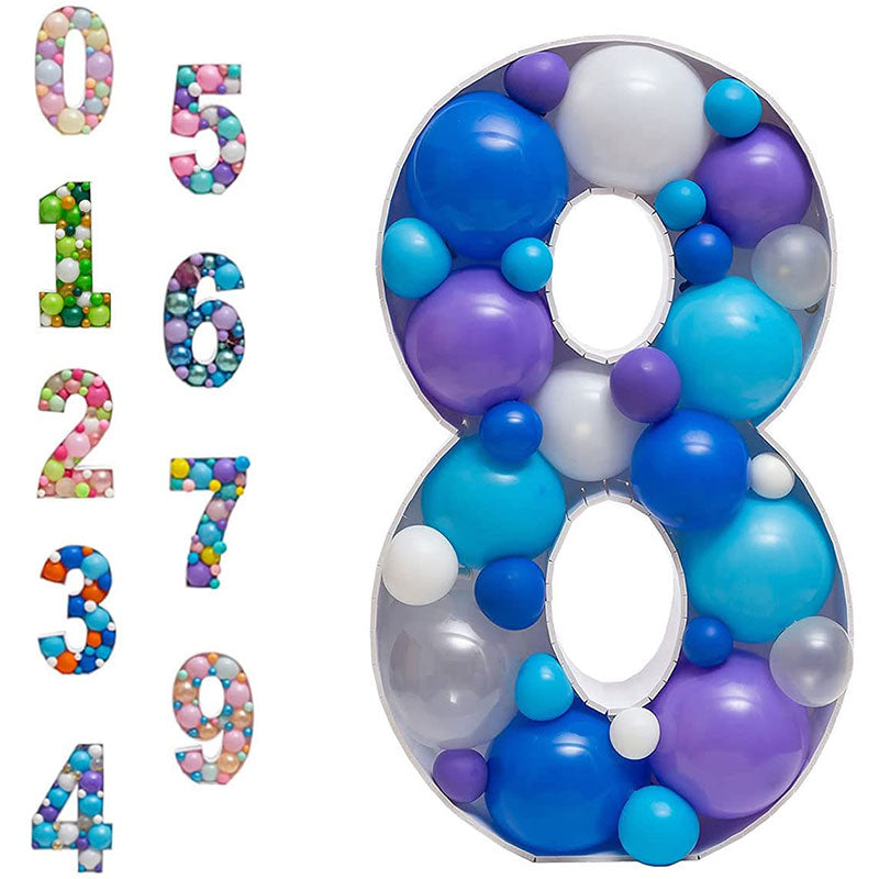 cm Diy Balloons Numbers Mosaic Balloon Filling Alphabet Frames Boys Girls Baby st Birthday Wedding Party Decor 