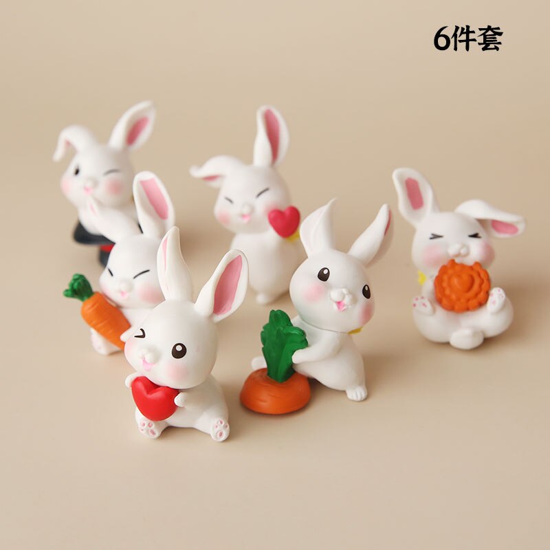 Rabbit Birthday Anim Cake Topper Happy Kid Carrots Heart Baby Favors Animals Party Cakes Shower Gifts 