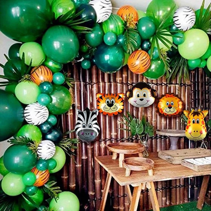 pcs Animal Balloons Garland Kit Jungle Safari Theme Party Supplies Favors Kids Boys Birthday Baby Shower Decorations Inflatable