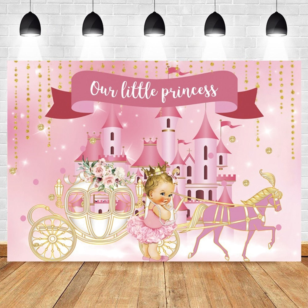 Happy Birthday Carousel Horse Photography Baby Party Decor Backdrop Photocall Background Photophone Photographic Photo Studio 