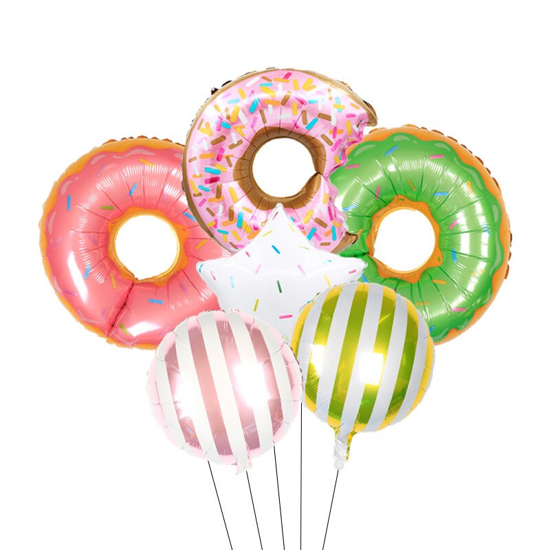 Donut Foil Balloon Set Girls Pink Green Blue Sweet Girl Theme Birthday Party Decoration Baby Shower Supplies 