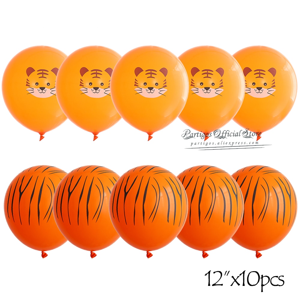 Pcs inch Jungle Animal Balloons Forest Safari Party Kids Boys Birthday Decors Giraffe Tiger Latex Helium Globos 