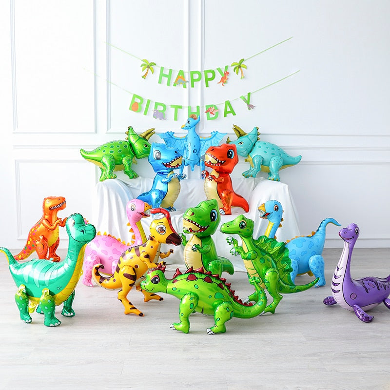 Large 4D Walking Dinosaur Balloons Jurassic Dinosaur Party Supplies Kids Birthdays Decorations Jungle Dragon Foil Globos Toys PartyDecorHQ