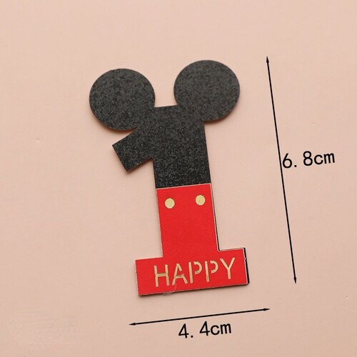 Creative Baby Happy Birthday Cute Mice Ear Number Cake Topper for Kids Birthday Party Cake Decorating Supplies Baby Shower PartyDecorHQ