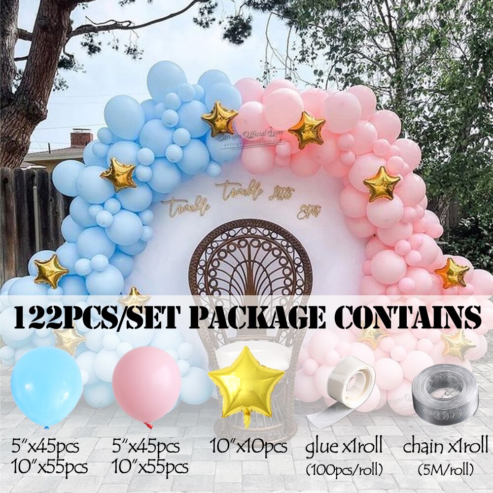 Pcs Baby Shower Party Balloon Garland Kit Set Pink Blue Globos Arch Gold Star Balloons Gender Reveal Decors Inflatable Decorations