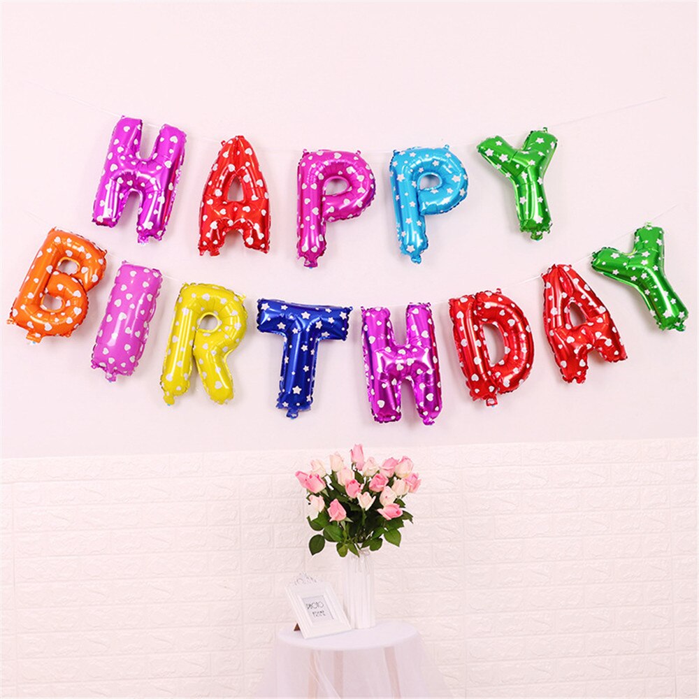 Happy Birthday Decoration Balloons Rose Gold Letter Foil Ballons love Banner Party Decor Globos Balony Anniversa 